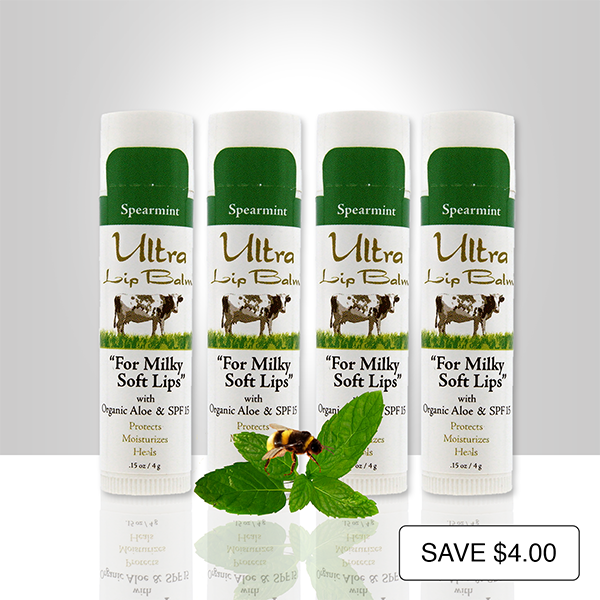 Ultra Lip Balm 4-Pack spearmint flavor restores dry, cracked lips to soft and supple and contain SPF 15 sunscreen to protect your lips from sun damage.