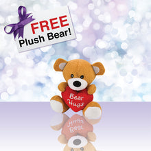 Load image into Gallery viewer, Free plush 4.5” tall Birthday Bear included in our 6-piece Classic Skin Care Gift Collection. This Bear Hug will make the perfect birthday gift for that special someone in your life!