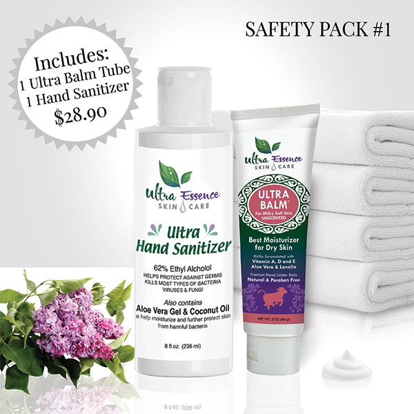Safety Pack 1: Ultra Balm 3 oz. Tube plus Ultra Hand Sanitizer