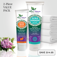 Load image into Gallery viewer, Ultra Diminish 8.5 oz tube is the best natural, cellulite treatment cream that effectively reduces cellulite as it nourishes the skin to look younger. Lemon scented Ultra Balm 3 oz. tube is the best natural, daily moisturizer for all skin types to give you milky soft skin. 